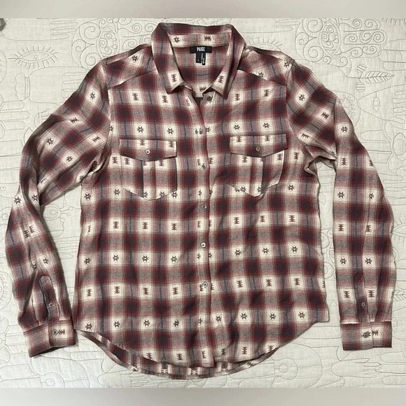 Paige Large Mya Plaid Shirt Button Down Long Sleeve Western - Picture 10 of 10